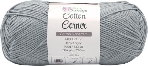 Okeydokeys Cotton Corner Yarn for Knitting and Crocheting, Cream Yarn with Soft and Skin-Friendly, 4-Ply DK Weight 3 Light Yarn, 3.53oz/284y Per Skein, Butter Cream Color 4 in Saudi Arabia