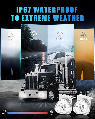 2PCS Dual Revolution LED Watermelon Lights, [3 Color Modes] Watermelon Lights for Semi Trucks with Bracket, Side Marker Signal Lights for Kenworth Peterbilt Freightliner, (Amber & White) in Saudi Arabia