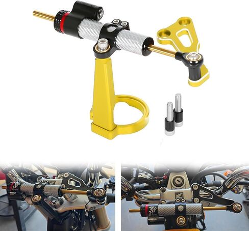 Monkey125 Steering Damper Stabilizer & Mounting Bracket Grip Compatible with MONKEY 125 2018-2024 3D CNC Motorcycle Accessories Handlebar damper (Gold) in Kuwait