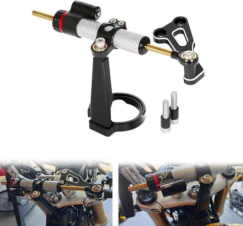 Monkey125 Steering Damper Stabilizer & Mounting Bracket Grip Compatible with MONKEY 125 2018-2024 3D CNC Motorcycle Accessories Handlebar damper (Gold) in Kuwait