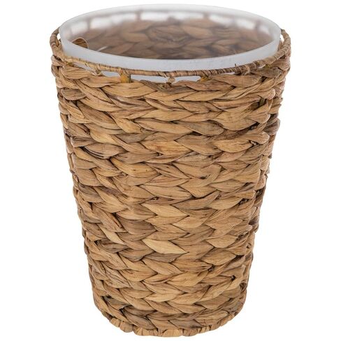 Hobby Lobby Woven Water Hyacinth Waste Basket with Removable Liner, Natural Tan, 11 x 8.75 inches, Bathroom, Office in Kuwait