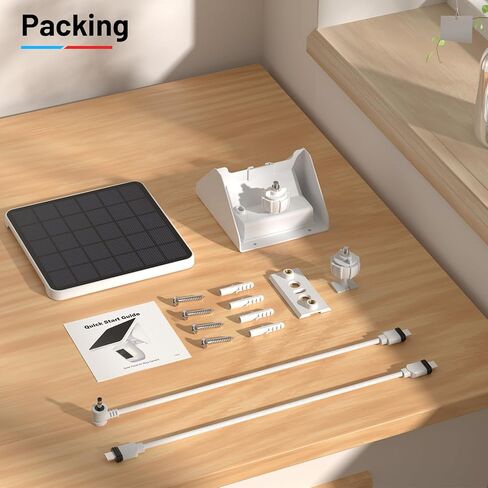 2-in-1 Solar Panel Charging Mount,4W Solar Charger for Ring Outdoor Cam Plus,Stick Up Cam,Spotlight Cam Pro/Plus,IP67 Weatherproof Long Cable with USB-C to Ring Barrel Plug Adapter(Cam Not Included) in Kuwait