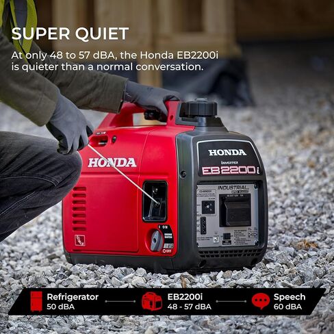 Honda EB2200i 2200 Watt Inverter Generator, Super Quiet 120V Gas Powered OSHA-Compliant Outdoor Portable Generator for Construction Site or Backup Power Supply, Up to 8.1 Hour Run Time (EB2200ITAN) in Kuwait