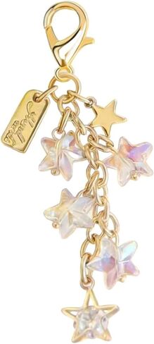Iridescent Crystal Star Charm, Handmade Bag & Keychain Pendant with Lobster Clasp for Purse Handbag Accessories in Kuwait