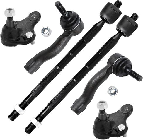 Detroit Axle - Front Tie Rods Ball Joints Kit for Toyota 2001 2002 2003 RAV4, 4 Outer and Inner Tie Rod Ends 2 Lower Ball Joints Replacement in Kuwait