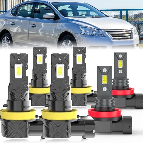 Fit For Nissan Sentra 2004-2012 light Bulbs, High/Low Dual Beam Fog Lights Combo, Plug and Play, 4 PCS in Kuwait
