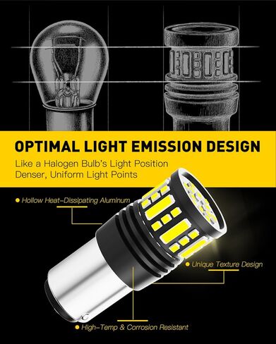 1157 LED Bulbs – Backup Reverse Signal Blinker Tail Parking DRL Brake Lights – 44-SMD, 600% Brighter, 6500K White – Fits BAY15D 2057 2357 7528 – Direct Replacement – 2 Pack in Saudi Arabia