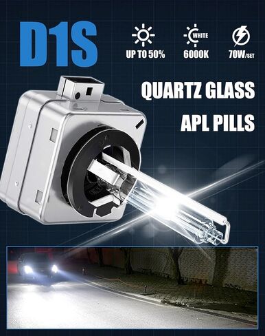 D1S Xenon HID Headlights Bulb 6000K 35W High Low Beam 66144 66140 85140 85415 Replacement Bulb Bi-xenon Lamp, 2-Pack in Saudi Arabia