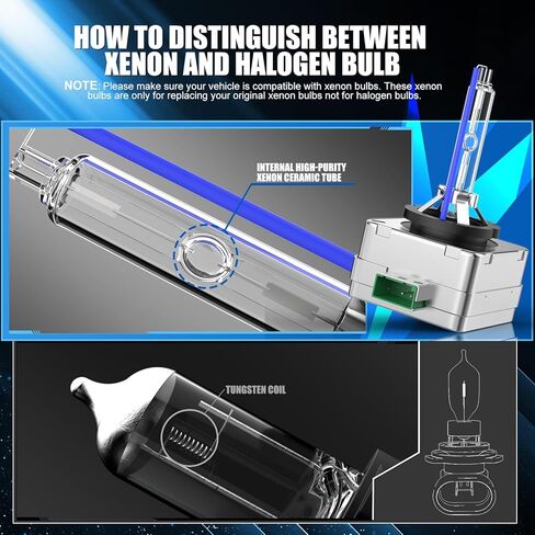 Fit for 2011-2023 Dodge Charger D3S HID Xenon Headlight Bulbs, 350% Brightness, High Low Dual Beam Light Bulb, 8000K White Blue, Plug-N-Play, of 2 in Saudi Arabia