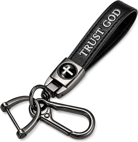 Christian Cross Leather Keychain, God Is Greater Than the Highs and Lows, Baptism Confirmation Graduation Gifts in Kuwait