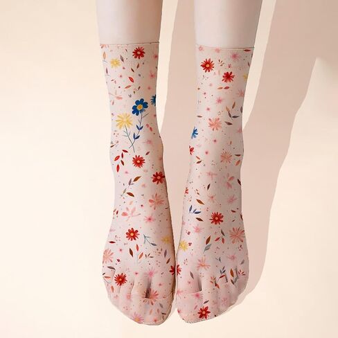 Women’s Sheer Floral Crew Socks, 3 Pack - Transparent Nylon Mesh, Lightweight Stretchy Dress Socks in Saudi Arabia