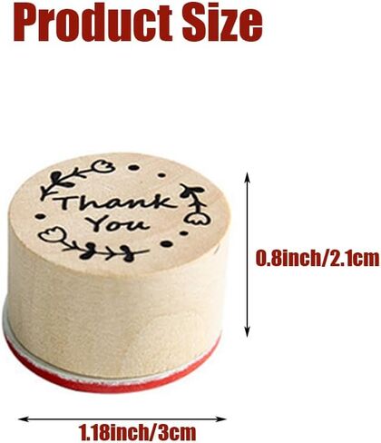 6Pcs Multi-Styles Wooden Stamp Thank You Stamps Set Round Rubber Thank-You Pattern Stamps for Scrapbooking Making Crafts DIY Cards in Saudi Arabia