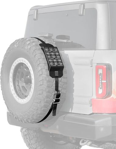 BUNKER INDUST Spare Tire Rack, Spare Tire Accessory Mount Bracket with Ratchet Strap for 31" - 40" Diameter Tires for 4x4 Off-Road in Kuwait