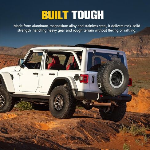BUNKER INDUST Spare Tire Rack, Spare Tire Accessory Mount Bracket with Ratchet Strap for 31" - 40" Diameter Tires for 4x4 Off-Road in Kuwait