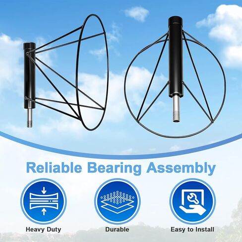 Threlaco Heavy Duty Windsock Frame, 18" Diameter Ball Bearing Windsocks Frame for Airport, Helipads, Industrial Wind Sock, Double Ball Bearing & Powder Coated & Rustproof in Kuwait