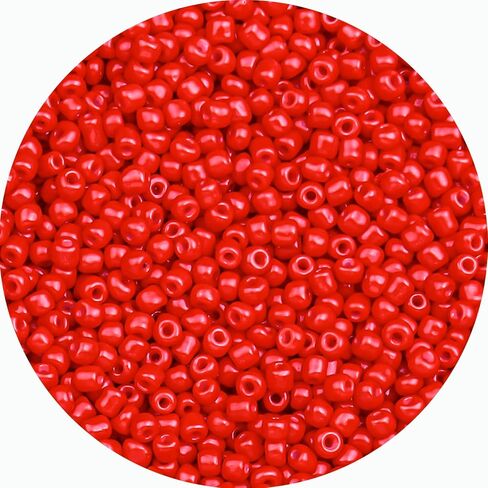 Legefo 4mm Glass Seed Beads Bulk, Red Transparent 6/0 Small Mini Pony Seed Beads, Tiny Round Craft Bead for Bracelet Necklace Wrist Jewelry Making Beading Weaving DIY Crafts Supplies, 1000pcs in Kuwait