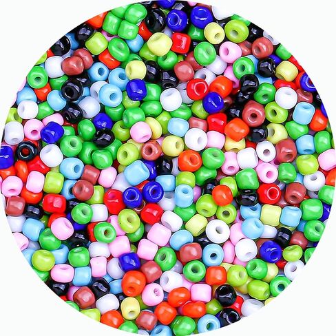 Legefo 4mm Glass Seed Beads Bulk, Red Transparent 6/0 Small Mini Pony Seed Beads, Tiny Round Craft Bead for Bracelet Necklace Wrist Jewelry Making Beading Weaving DIY Crafts Supplies, 1000pcs in Kuwait