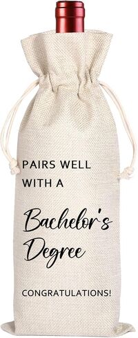 Maydvdv Bachelor's Degree Graduation Wine Bag Gift | University College Graduation gift | Class of 2025 | Gift for him | Pairs Well with a Bachelor's Degree 11WB30 in Saudi Arabia