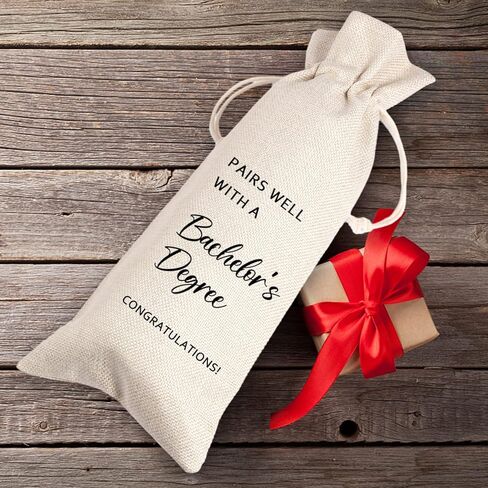 Maydvdv Bachelor's Degree Graduation Wine Bag Gift | University College Graduation gift | Class of 2025 | Gift for him | Pairs Well with a Bachelor's Degree 11WB30 in Saudi Arabia