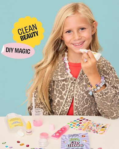 Super Smalls Create Your Own Lip Gloss Kit for Kids — Mix Strawberry Scented Clear Lip Gloss & Decorate 3 tubes with Gems & Stickers | Non-Toxic, Kid-Safe Creative Craft Activity, Ages 6+ in Saudi Arabia