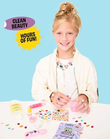 Super Smalls Create Your Own Lip Gloss Kit for Kids — Mix Strawberry Scented Clear Lip Gloss & Decorate 3 tubes with Gems & Stickers | Non-Toxic, Kid-Safe Creative Craft Activity, Ages 6+ in Saudi Arabia