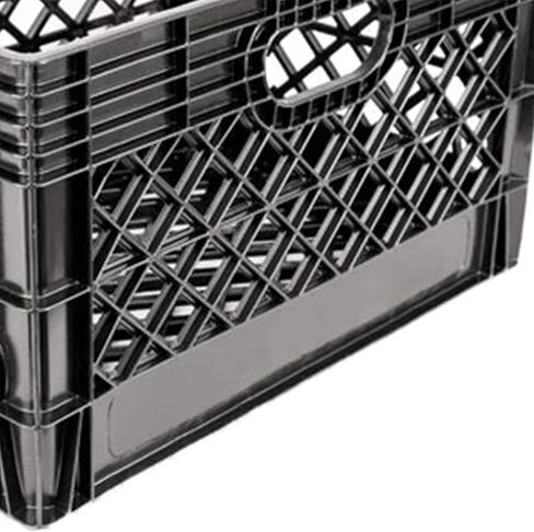 24QT Plastic Heavy-Duty Milk Crate, Black in Saudi Arabia