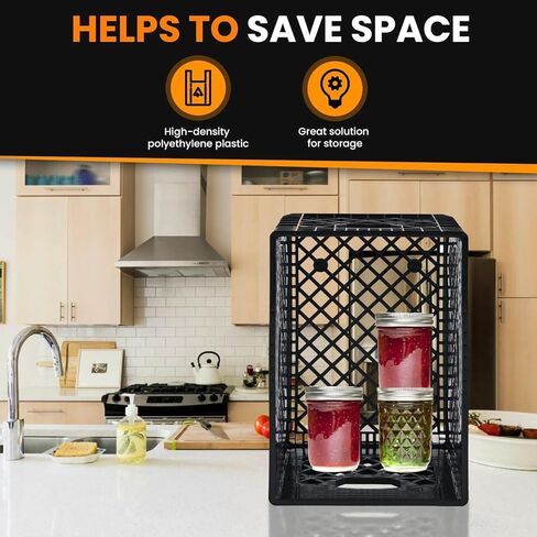 24QT Plastic Heavy-Duty Milk Crate, Black in Saudi Arabia