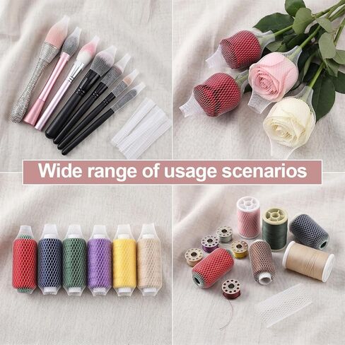 Rahhlizs 100 Pcs Makeup Brush Covers, Makeup Brush Guard Protector Reusable Expandable Mesh Cover for Travel, Women and Girls Storing Make-Up in Saudi Arabia