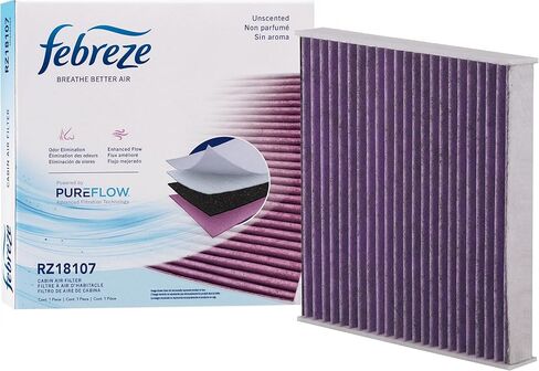 Febreze Odor Control Cabin Air Filter by PUREFLOW RZ18107 Fits 2009-2019 Toyota Corolla 1.8L, Highlander 2.7L; 2009-2018 RAV4 2.5L; 2010-2017 Camry 2.5L; 2008-2019 Highlander 3.5L in Kuwait