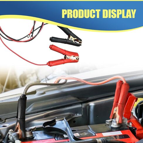 Craedli 2PCS 30A Alligator Clips Booster Jumper Cable, 3.3FT 13 AWG Battery Alligator Clamp to O Ring Terminal Harness Wire, 12V/24V Extension Cord for Car Battery Charging Charger&Inverter(Black&Red) in Saudi Arabia