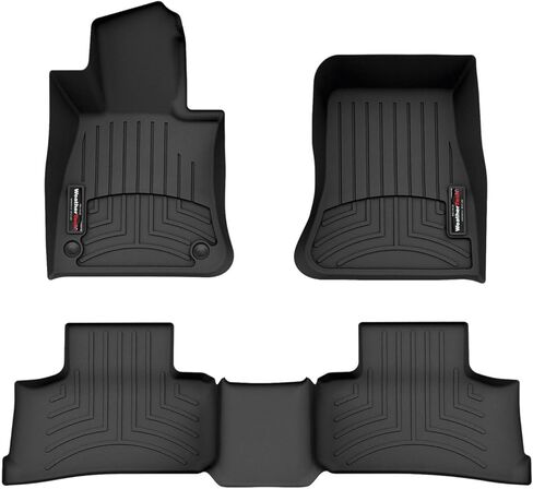 بطانات أرضية مخصصة من WeatherTech لسيارة Mercedes AMG GLC 63 S E Performance SUV، GLC SUV، GLC Coupe - الصف الأول والثاني (441812-1-2)، أسود in Kuwait