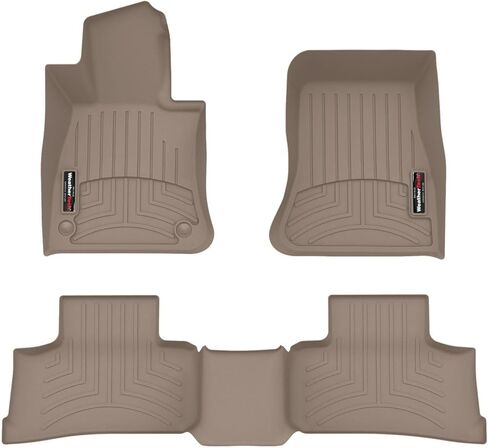 بطانات أرضية مخصصة من WeatherTech لسيارة Mercedes AMG GLC 63 S E Performance SUV، GLC SUV، GLC Coupe - الصف الأول والثاني (441812-1-2)، أسود in Kuwait