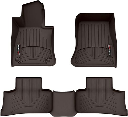 بطانات أرضية مخصصة من WeatherTech لسيارة Mercedes AMG GLC 63 S E Performance SUV، GLC SUV، GLC Coupe - الصف الأول والثاني (441812-1-2)، أسود in Kuwait