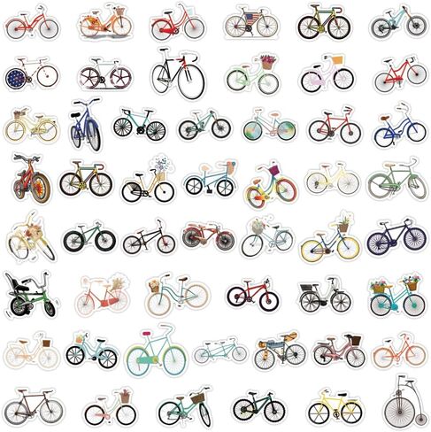 Bike Stickers Pack for Kids Teens Adults, 100 Pcs Colourful Bicycle Waterproof Vinyl Decals, Outdoor Sports Bicycle Race Stickers for Water Bottles Luggage Computer Skateboard Laptop Phone Case Bike in Saudi Arabia