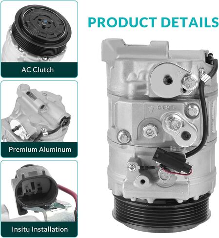 CO 10807JC AC Compressor with Clutch Fits for 2003-2006 E320 3.2L, 2004-2005 C320 3.2L, 2003-2006 E500 5.0L, 2006-2011 ML350 3.5L 5.5L, 2004-2005 C240 2.6L Aftermarket Parts in Saudi Arabia