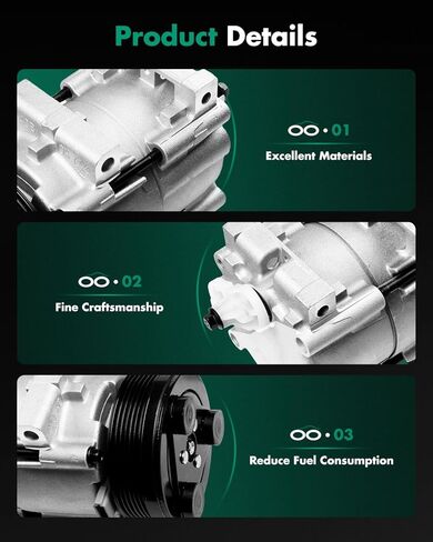 SCITOO AC Compressor for Ford for Escort 1.9L 1992-1996, Fast Cooling Air Conditioner Compressor for Ford for Escort 2.0L 1997-2003, for Mercury for Topaz 2.3L 1994 in Saudi Arabia