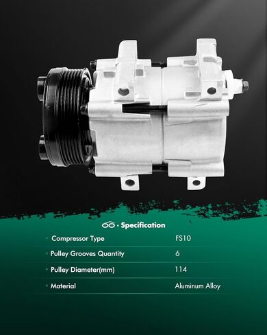 SCITOO AC Compressor for Ford for Escort 1.9L 1992-1996, Fast Cooling Air Conditioner Compressor for Ford for Escort 2.0L 1997-2003, for Mercury for Topaz 2.3L 1994 in Saudi Arabia