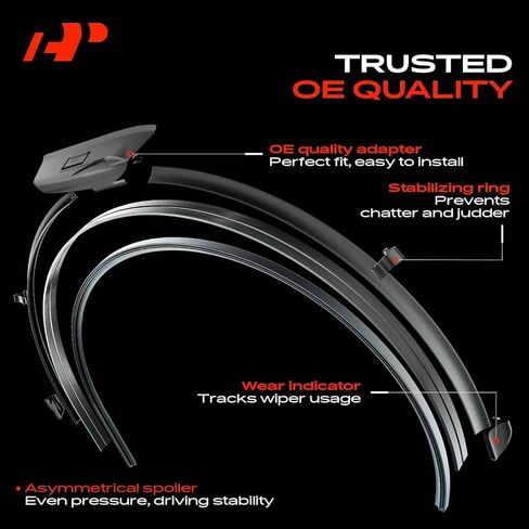 A-Premium 26"+22" Windshield Wiper Blades Compatible with Mercedes-Benz C43 AMG 2022 2023 2024 - TLPN Connector, with Wear Indicator & Towel, Left and Right (Pack of 2) in Kuwait