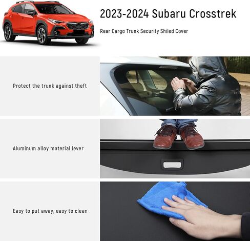 غطاء شحن ZZEQYG لعام 2023 2024 2025 2026 ملحقات Subaru Crosstrek & Impreza غطاء شحن قابل للسحب، غطاء صندوق السيارة لجميع الأحوال الجوية، غطاء أمتعة البضائع (ليس للتوصيل والهجين) in Kuwait