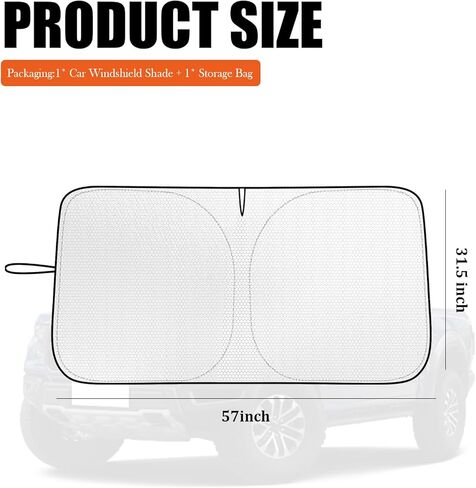 57"×31" Car Windshield Sun Shade,Foldable Sun Shade for Car Windshield with Storage Bag for Blocking Sunlight,Portable Cars Windshields Cover Suns Shades for Cars,SUVs in Saudi Arabia