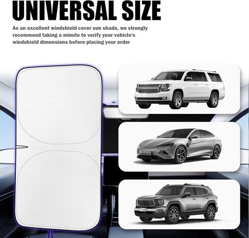 57"×31" Car Windshield Sun Shade,Foldable Sun Shade for Car Windshield with Storage Bag for Blocking Sunlight,Portable Cars Windshields Cover Suns Shades for Cars,SUVs in Saudi Arabia