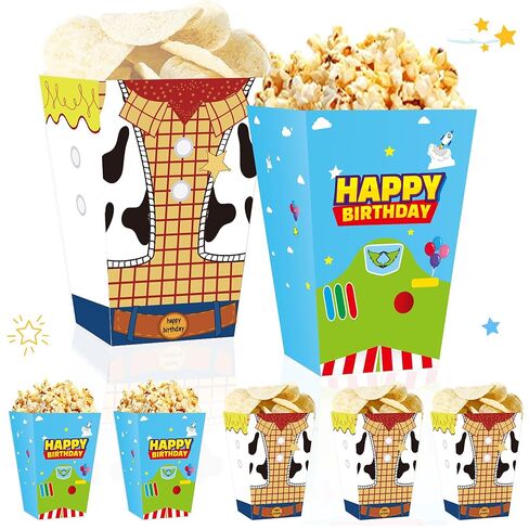 Cartoon Story Popcorn Boxes 20pcs Two Infinity and Beyond Birthday Gift Goodie Bags For Toy Theme Birthday Party Supplies in Saudi Arabia