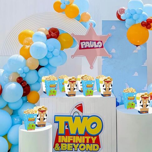 Cartoon Story Popcorn Boxes 20pcs Two Infinity and Beyond Birthday Gift Goodie Bags For Toy Theme Birthday Party Supplies in Saudi Arabia