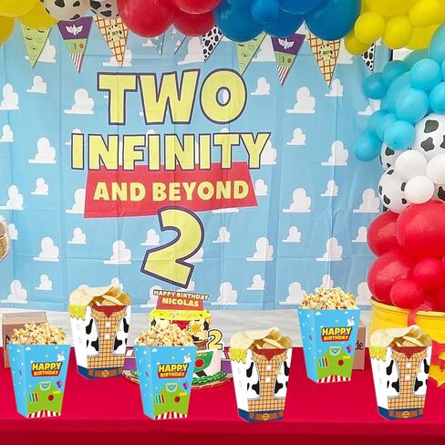 Cartoon Story Popcorn Boxes 20pcs Two Infinity and Beyond Birthday Gift Goodie Bags For Toy Theme Birthday Party Supplies in Saudi Arabia