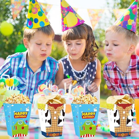 Cartoon Story Popcorn Boxes 20pcs Two Infinity and Beyond Birthday Gift Goodie Bags For Toy Theme Birthday Party Supplies in Saudi Arabia