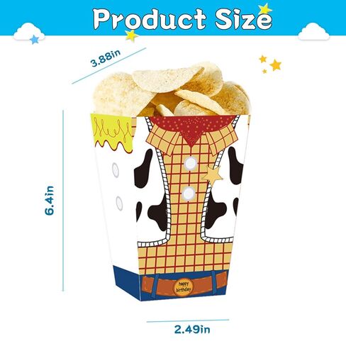 Cartoon Story Popcorn Boxes 20pcs Two Infinity and Beyond Birthday Gift Goodie Bags For Toy Theme Birthday Party Supplies in Saudi Arabia