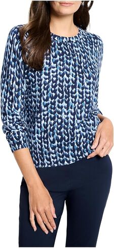 NIC+ZOE Womens Petite Knit Stitch Pure Cotton Sweater in Saudi Arabia