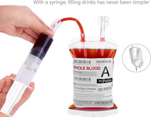 WYNK 20 Pack Halloween Decorations Blood Bag for Drink, 11.5 FL Oz Reusable Cups Containers, Live Blood of Theme Parties, Halloween/Vampire/ Hospital Theme Party Favors, Nurse Graduation Party Props in Saudi Arabia
