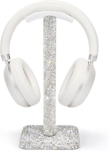 Luxury Rhinestones Headphone Stand, Metal Headset Holder Crystal for All Headphone (Pink) in Saudi Arabia