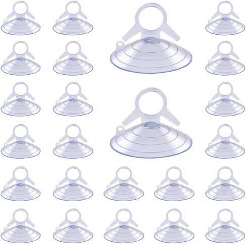 24 PCS Glass Strong Transparent Suction Cups, Windshield Sunshade Dovetail Sucker Hooks, Multi-Purpose Window Suction Cups for Car Window Glass Bathroom Kitchen Office Home Decor in Saudi Arabia